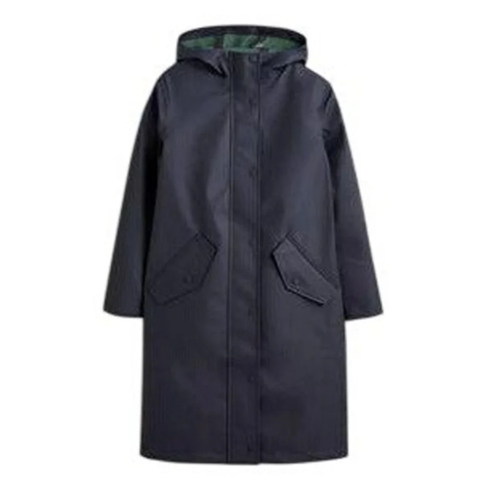 Boden Longline Raincoat Size 2 Petite in Navy Blue NEW - Picture 3 of 9